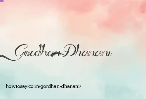 Gordhan Dhanani