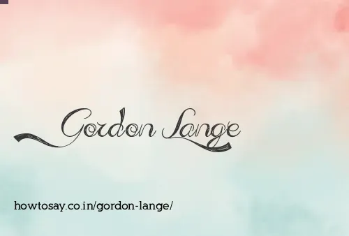Gordon Lange