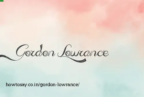 Gordon Lowrance