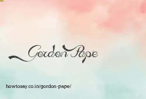 Gordon Pape