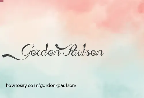 Gordon Paulson