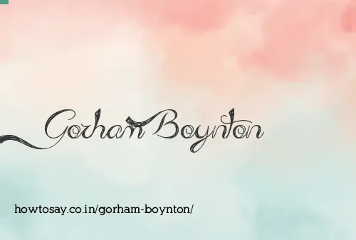Gorham Boynton
