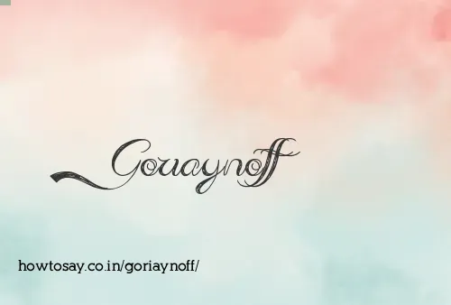 Goriaynoff
