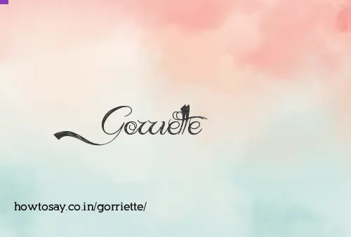 Gorriette