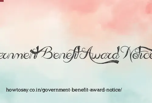 Government Benefit Award Notice