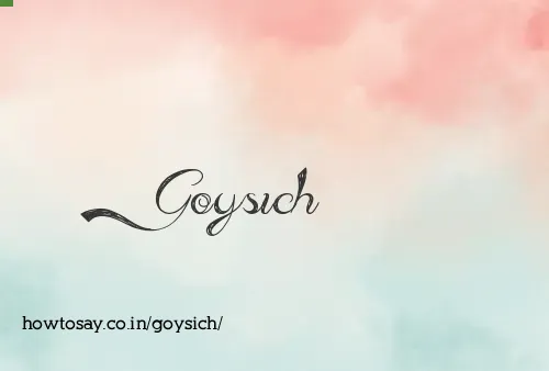Goysich