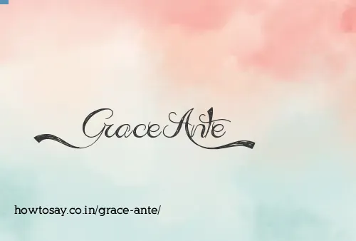 Grace Ante