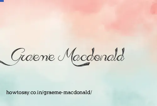 Graeme Macdonald
