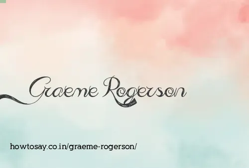 Graeme Rogerson