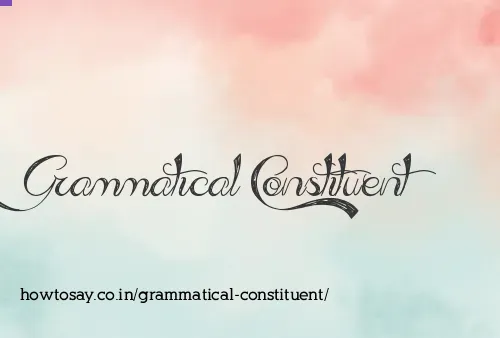 Grammatical Constituent