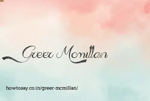 Greer Mcmillan