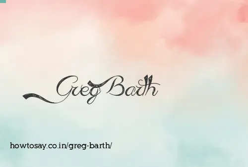 Greg Barth