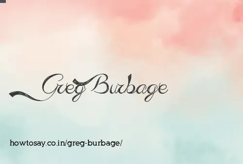 Greg Burbage