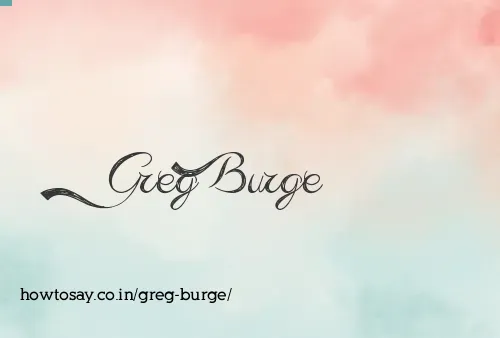 Greg Burge