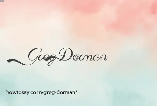 Greg Dorman