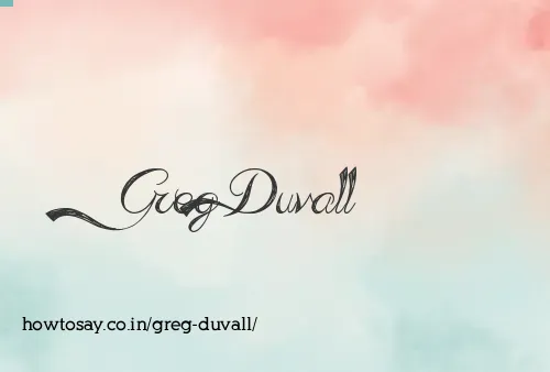 Greg Duvall