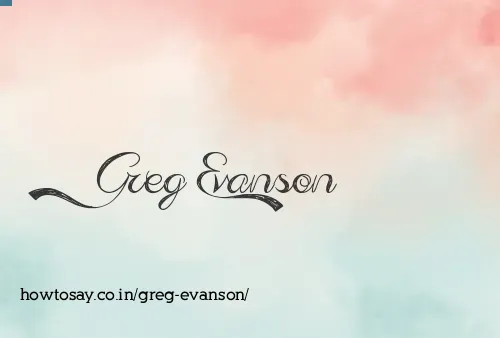 Greg Evanson