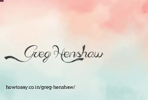 Greg Henshaw
