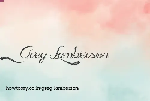 Greg Lamberson