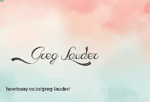 Greg Lauder