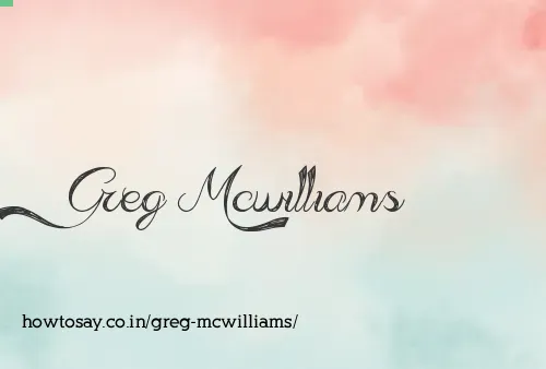 Greg Mcwilliams