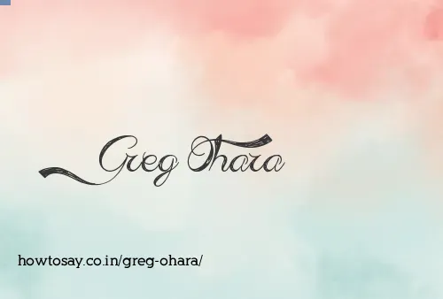 Greg Ohara