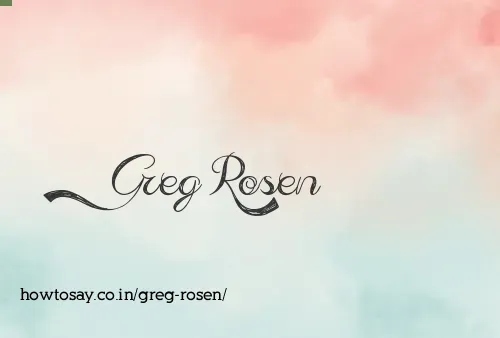 Greg Rosen