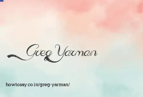 Greg Yarman
