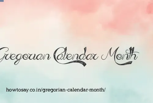 Gregorian Calendar Month