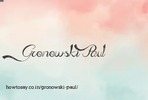 Gronowski Paul