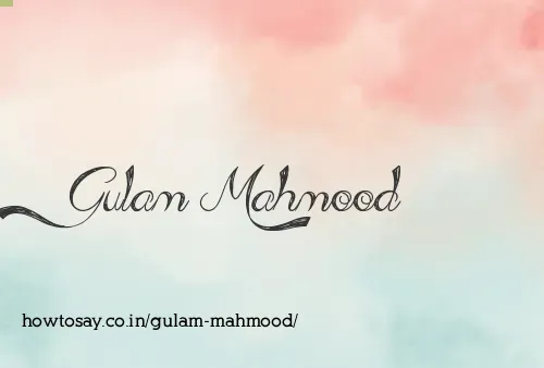 Gulam Mahmood