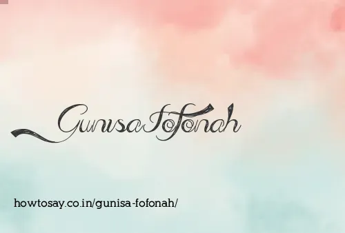 Gunisa Fofonah