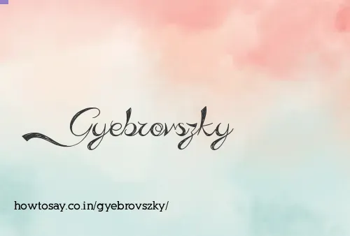 Gyebrovszky