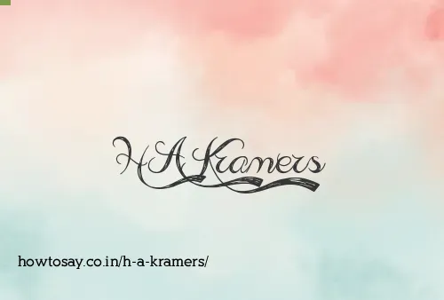 H A Kramers