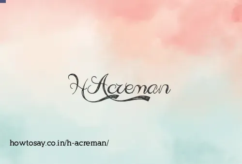 H Acreman