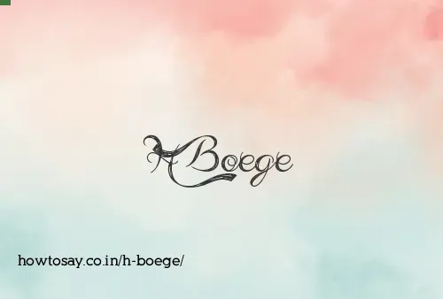 H Boege