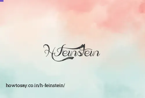 H Feinstein