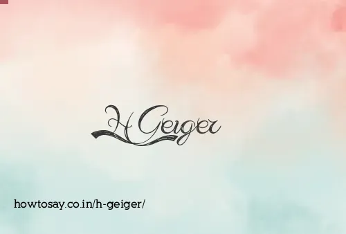 H Geiger