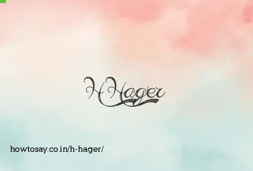H Hager