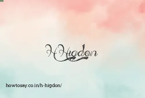 H Higdon