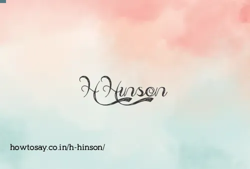 H Hinson