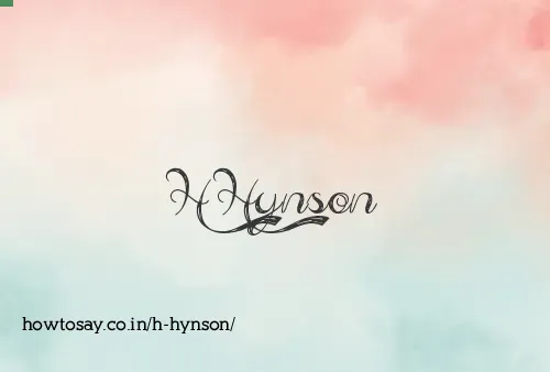H Hynson