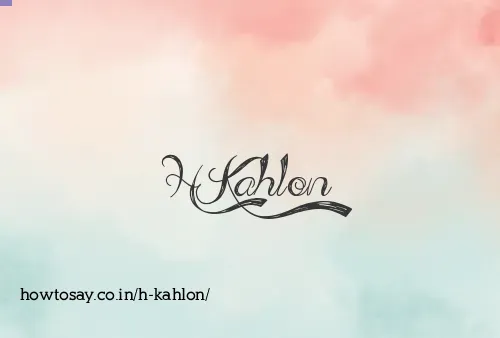 H Kahlon