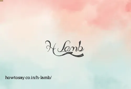H Lamb