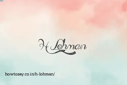 H Lohman