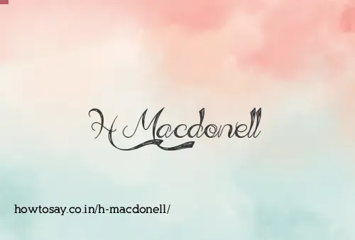 H Macdonell