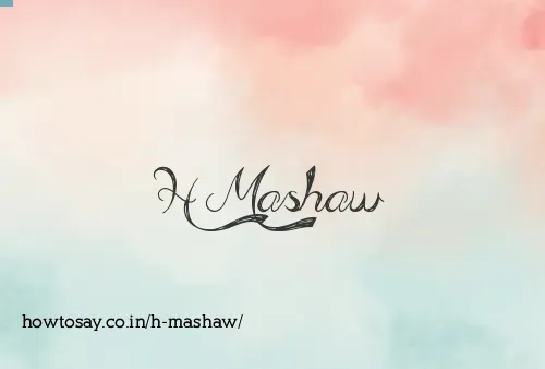 H Mashaw