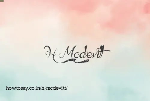 H Mcdevitt