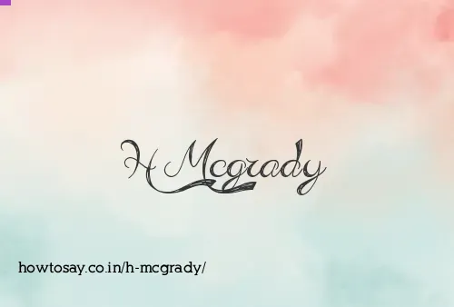 H Mcgrady