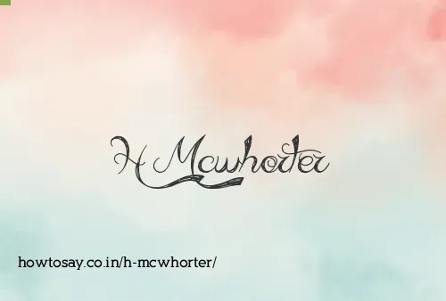 H Mcwhorter